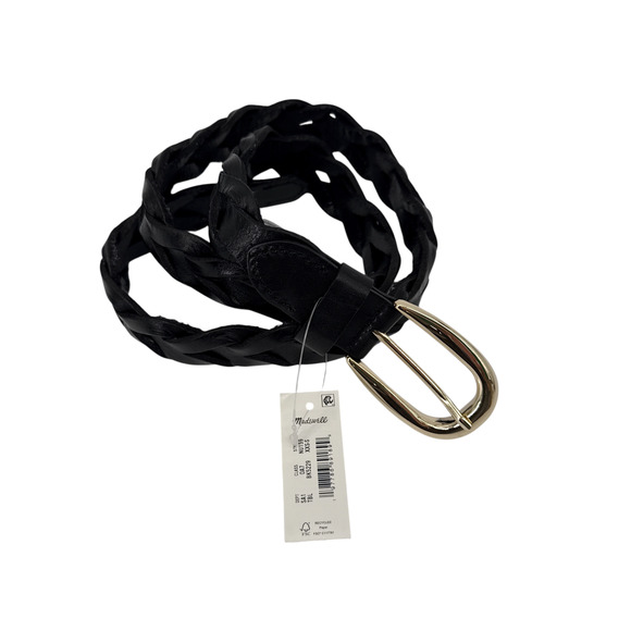 MADEWELL Braided Belt in True Black XXS-S - Picture 7 of 12